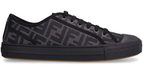 fendi black sneakers men|Fendi black fabric sneakers.